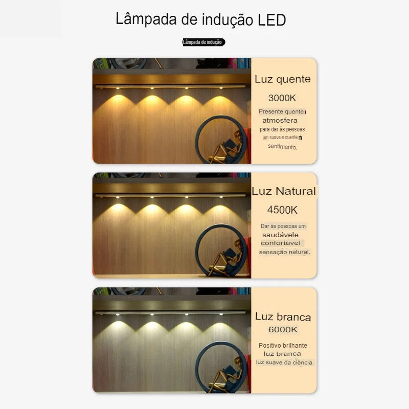 Lâmpada de Led Magnética Com Sensor de Movimento Fácil Instalação Design Elegante e Moderno-ENVIO IMEDIATO PARA TOD BRASIL