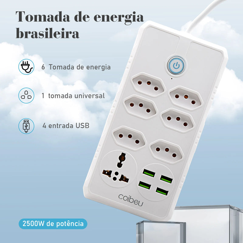 extensão tomada,filtro de linha,extensão elétrica,tomada usb,plug,regua tomadas de energia,filtro de linha brasil,100-220V，10A